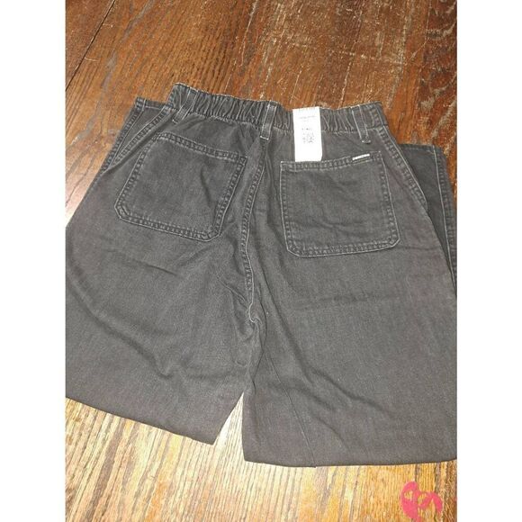 New Sz 4 27" Waist Black High Rise Denizen Levis Loose Taper Cotton Denim Jeans - Picture 3 of 4